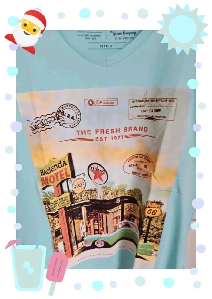 tee shirt bleu turquoise taille S homme - photo numéro 3