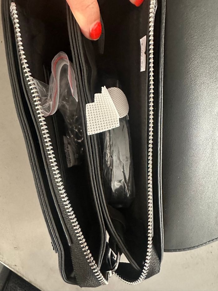 Petit sac noir simili cuir ailes strass avec bandoulière - photo numéro 10