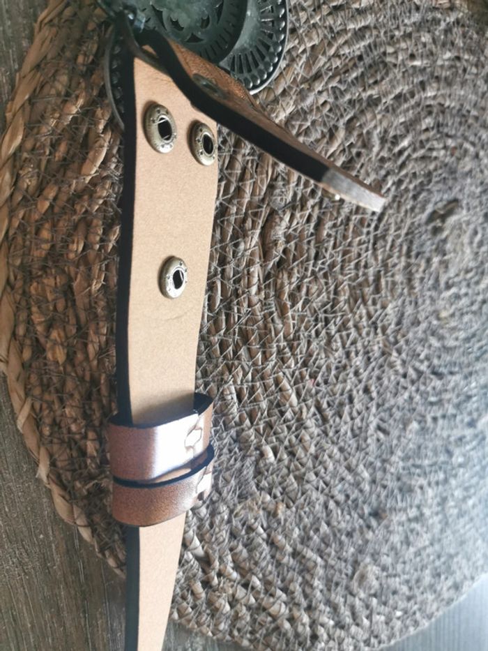 Ceinture style country fleur turquoise - photo numéro 4