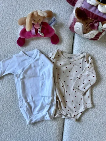 Lot 2 bodies Vertbaudet & Petit Bateau 3 mois