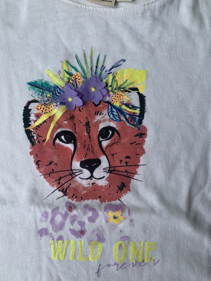 T shirt blanc avec tigre garcia 6/7 ans - photo numéro 2