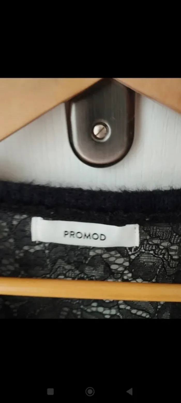 Pull doux noir avec dentelle Promod 36 - photo numéro 6