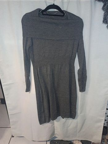 Longue robe pull grise