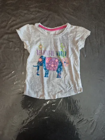 T-shirt éléphant fleural fille