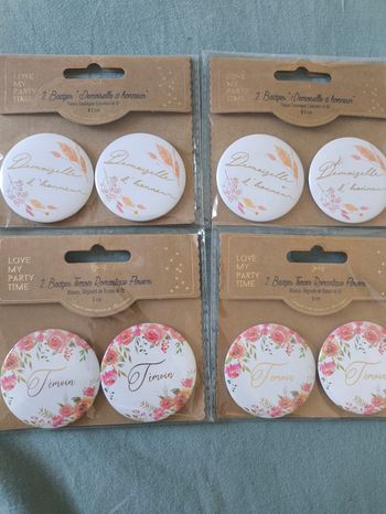 Lot badges Mariage