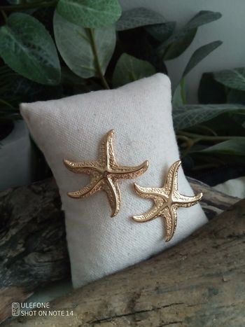 Boucles d'oreilles bohèmes étoiles de mer dorées