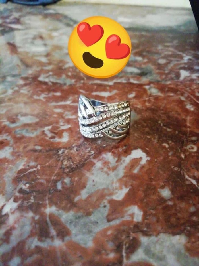 Bague à diamants couleur argent 16,9 mm - photo numéro 5