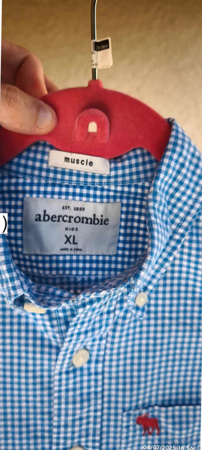 Chemise Abercrombie Enfant Taille XL bleu-blanc - photo numéro 3