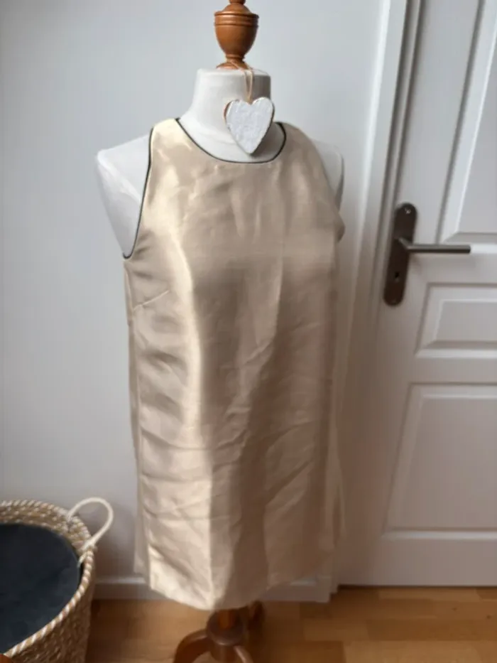 Robe droite dorée irisée - Maje - T40 - photo numéro 2