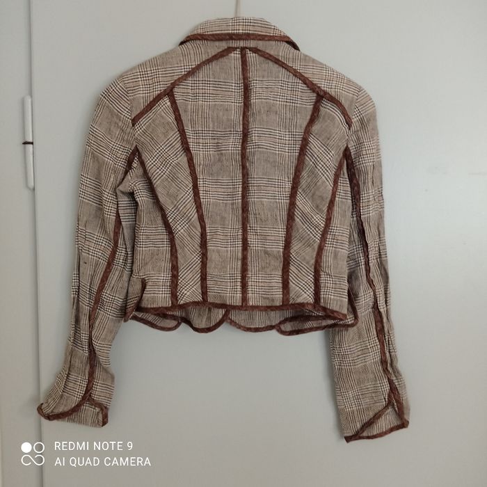 Blazer marron à carreaux t36/38 - photo numéro 2