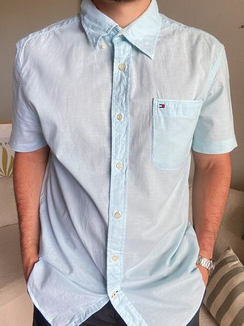 Chemise Tommy Hilfiger - bleu ciel - manches courtes - taille L  👔