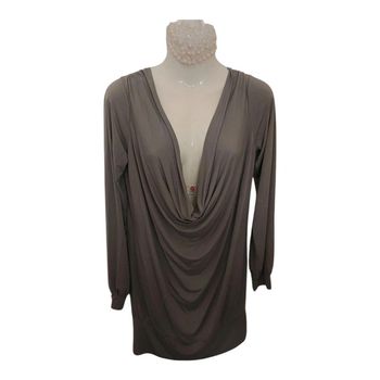 Tunique manche 3/4 avec grand décolleté gris taille 38/40