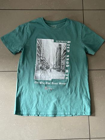T-shirt vert New York garçon 12 ans