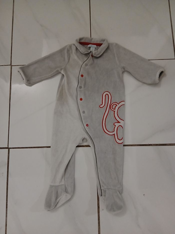 Pyjama 1 piece garcon en coton taille 12 mois marque obabi - photo numéro 6
