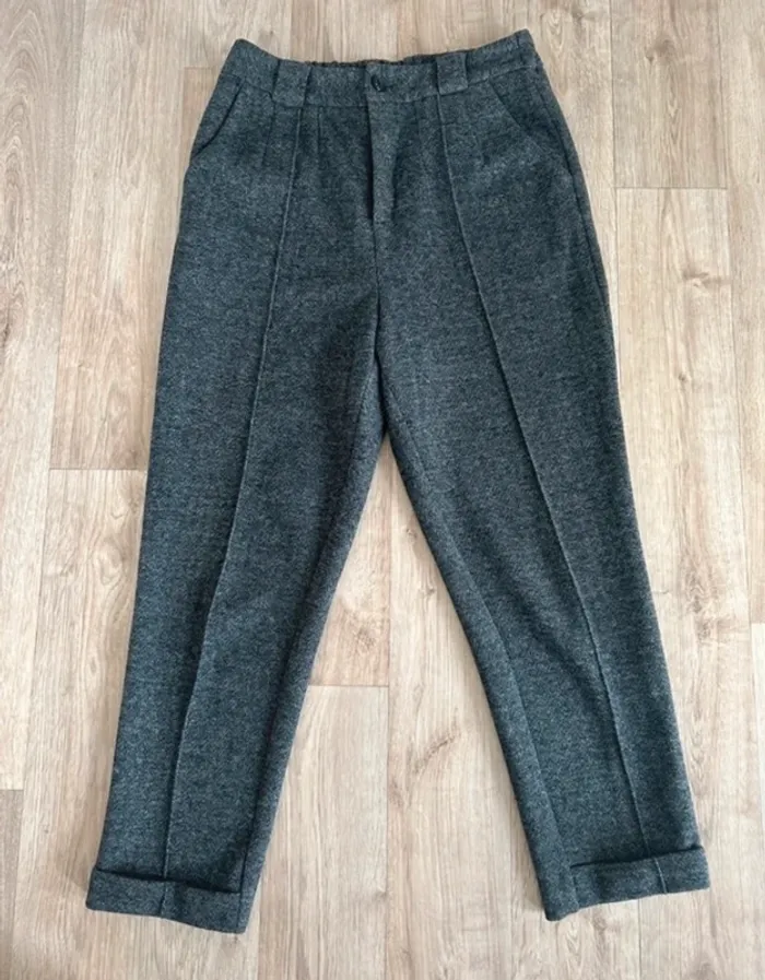 The korner pantalon d’hiver gris en laine, taille 40