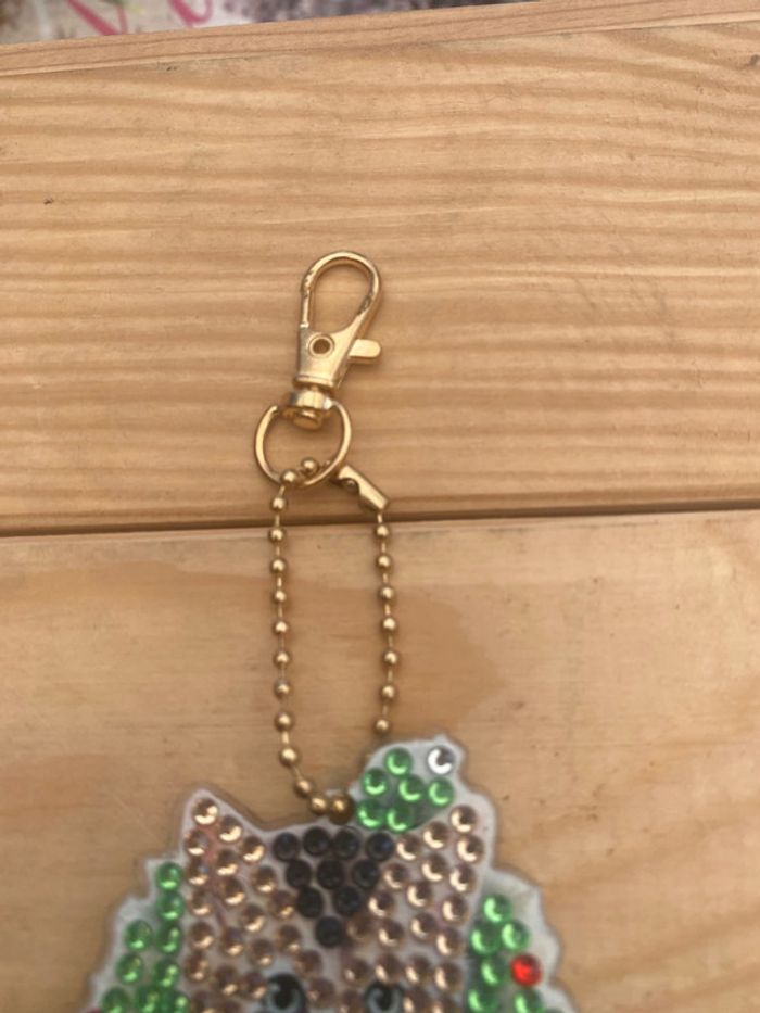 Porte clé recto/verso chat 🐱 en Diamond painting - photo numéro 2