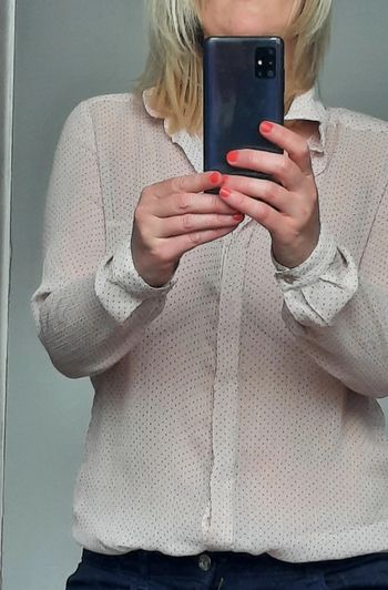 Chemise légère rose pâle à petits pois Camaïeu