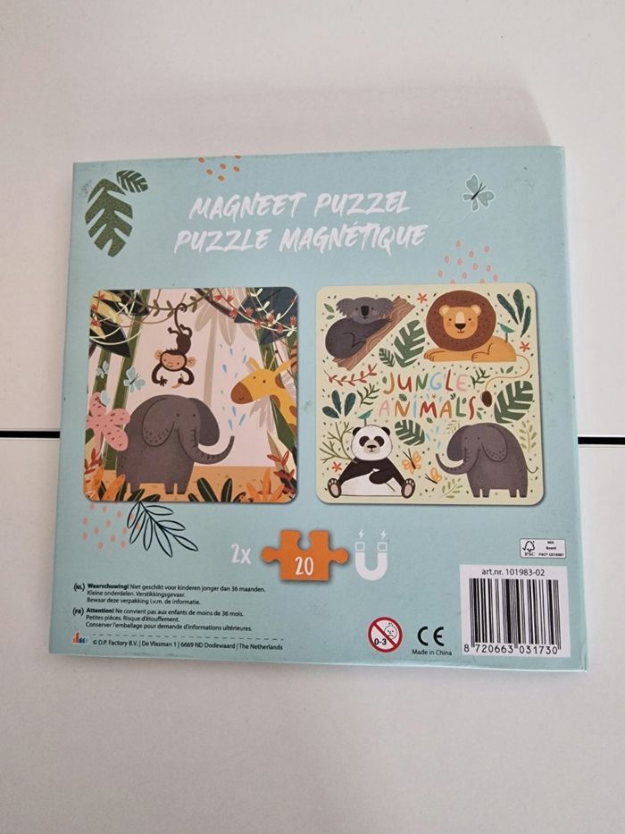Livret 2 puzzles magnétiques de 20 pièces animaux de la jungle - photo numéro 2