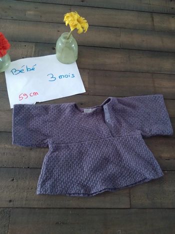 Petit pull bébé fille 3 mois du pareil au même violet