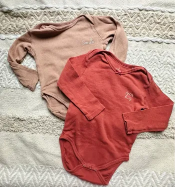 Lot 2 bodies JBC 12M 80cm beige rouille