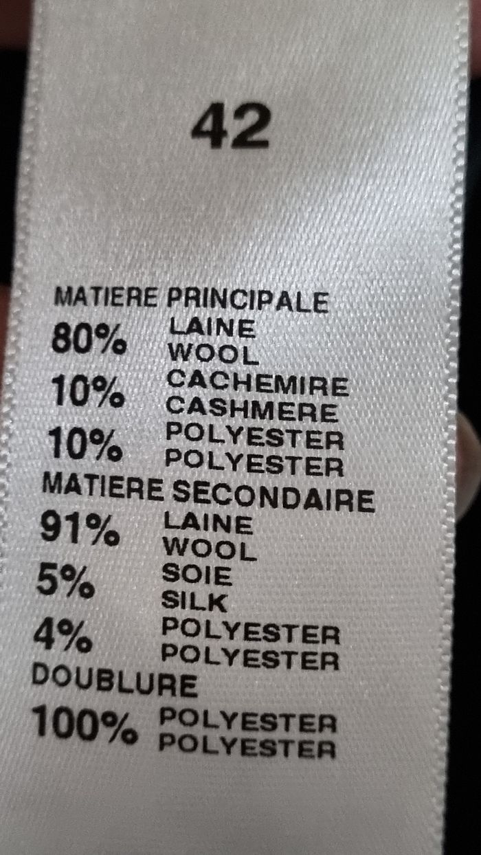 Veste blazer Chattawak bleu nuit laine et cachemire  42 neuve - photo numéro 7