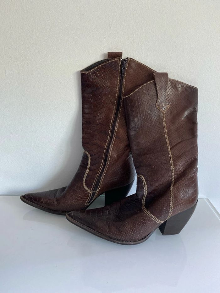 Bottes Santiag 36 aspect croco - photo numéro 2