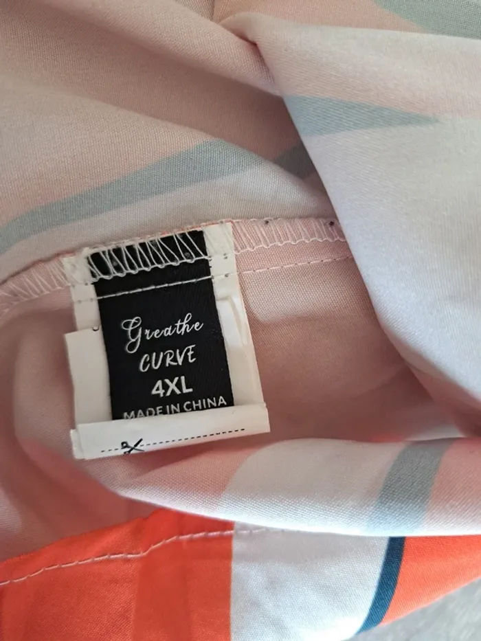 Débardeur orange et blanc 4XL - photo numéro 3