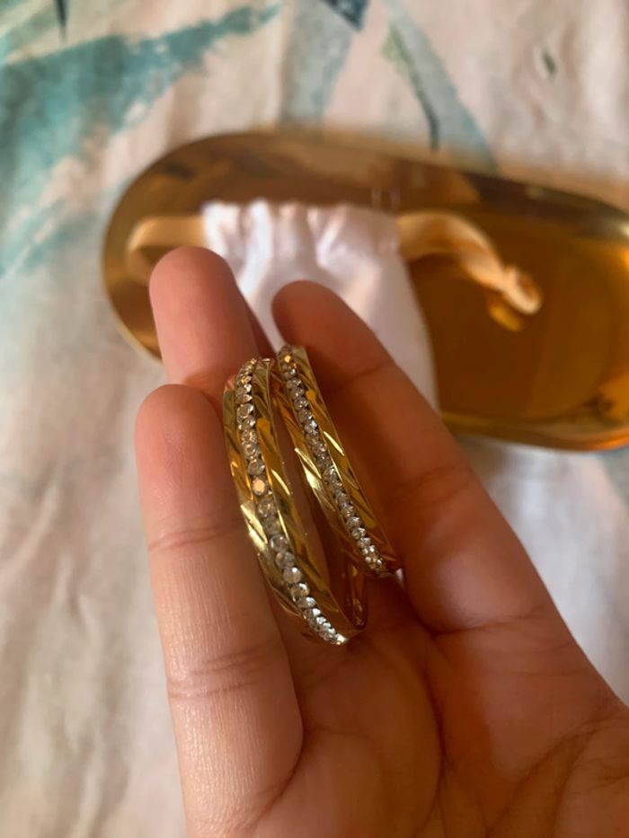 Créoles dorée avec zircons - photo numéro 6