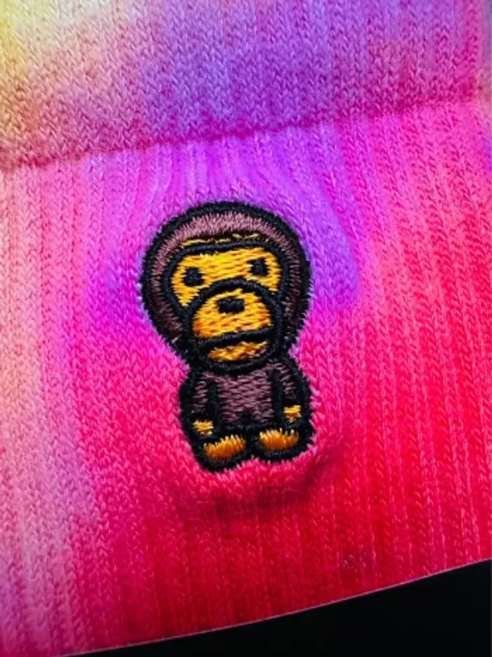 🐵 Chaussettes Baby Milo by A Bathing Ape – Dégradé rose, jaune et orange - photo numéro 4