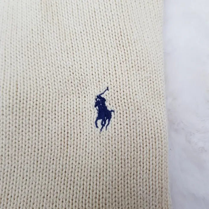 Pull Camionneur half demi zip Ralph Lauren M Beige - photo numéro 5