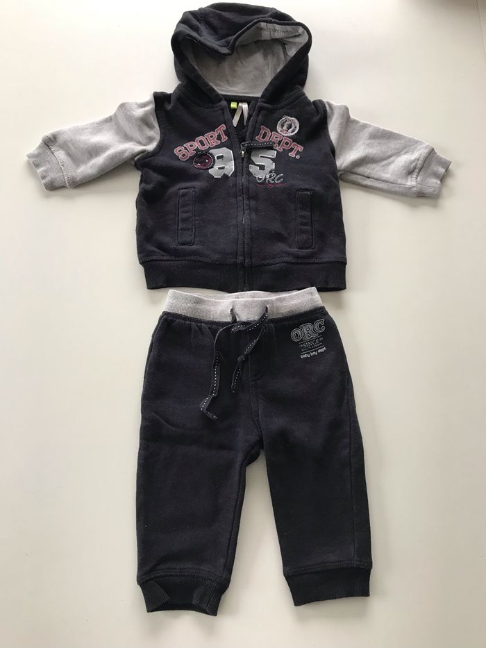 Ensemble bébé molletonné noir 6 mois