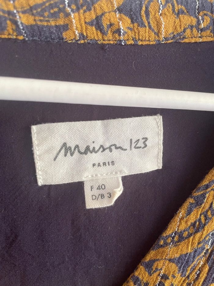 Blouse Maison 123 motifs et rayures métalliques - Taille 40 - photo numéro 3