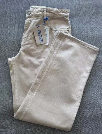 Pantalon BZB Homme - Coupe Relaxed Côtelé Beige - Taille 42 - Neuf avec Étiquette - Valeur 25€