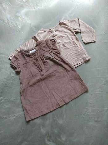 Ensemble robe velours et son t-shirt assorti 9 mois