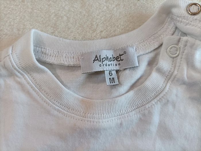 Ensemble t-shirt manches courtes + jean 6 mois - Alphabet - photo numéro 2