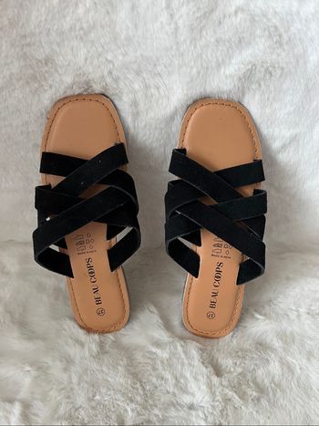 Sandales noires en daim 37