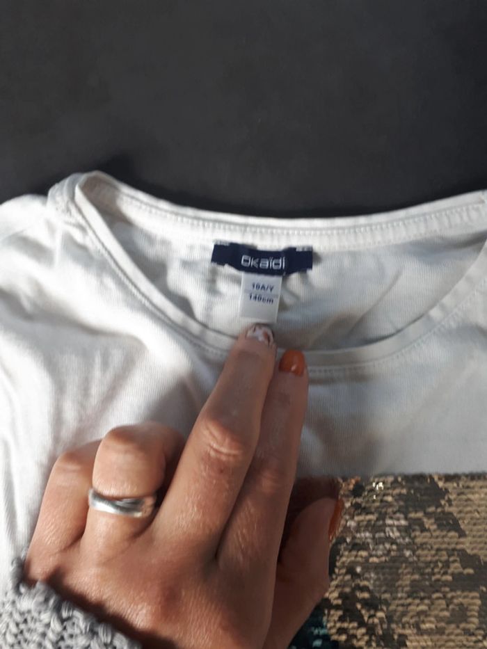 Tee-shirt sequins chien manches longues Okaïdi 10 ans - photo numéro 4