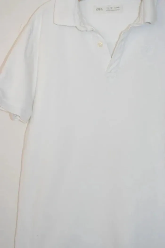 Polo manches courtes blanc Zara, taille 10 ans - photo numéro 2