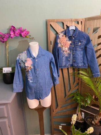 Veste en jean et chemise  fille 8 ans