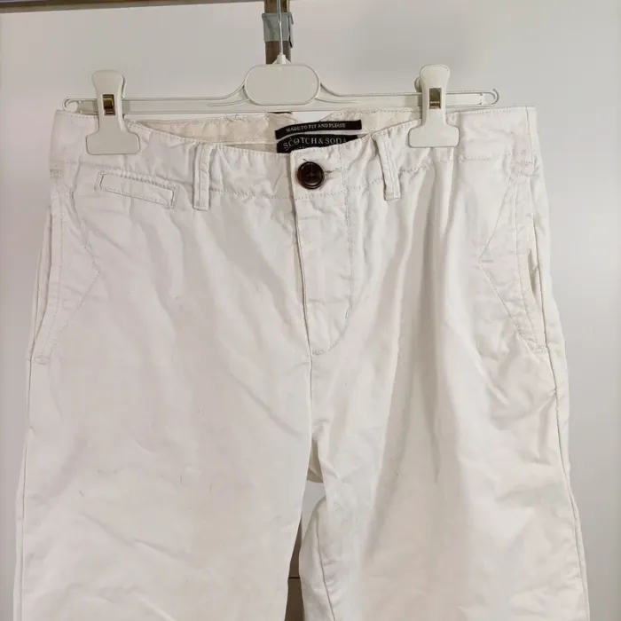 Pantalon blanc Scotch & Soda coupe droite W29 L34 100 % coton casual chic homme A1348 - photo numéro 2