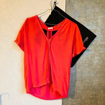 Tshirt Maje | rose | 38 | 100% soie 🌿