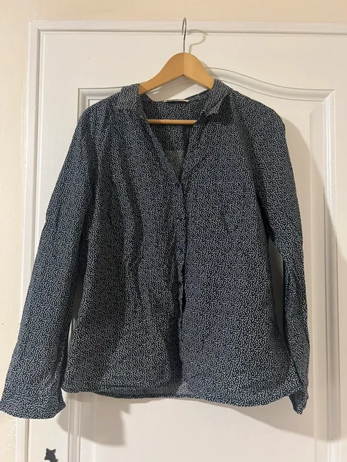 Chemise parisienne chic à motifs - bleu - quasi neuve - taille L - photo numéro 2