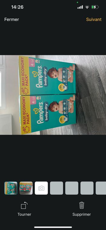 Couches Pampers baby dry taille 4