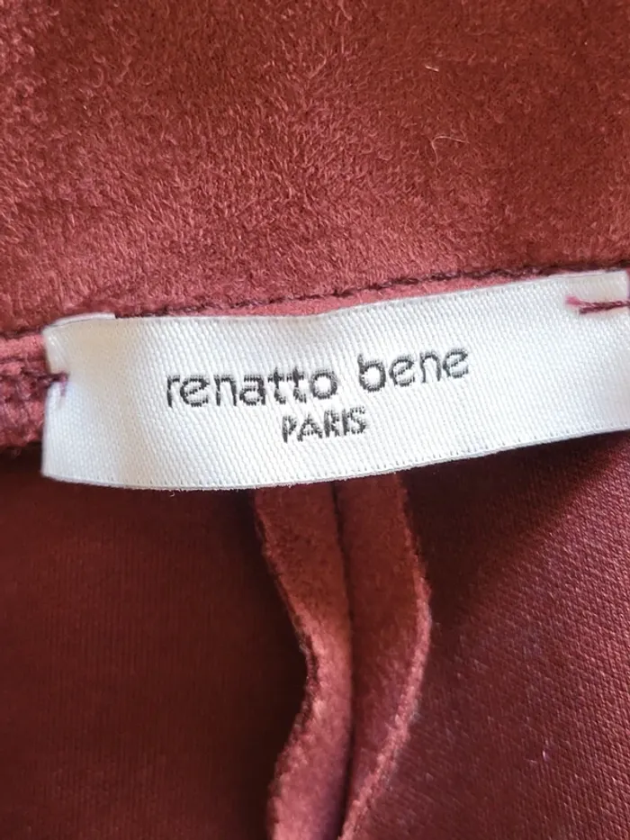 Pantalon en velours suédine bordeaux Renato Bene - élégance rétro - photo numéro 6