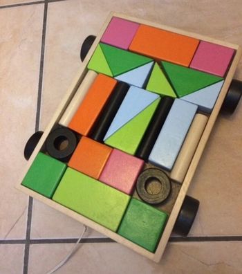 Chariot bois avec cubes, IKEA