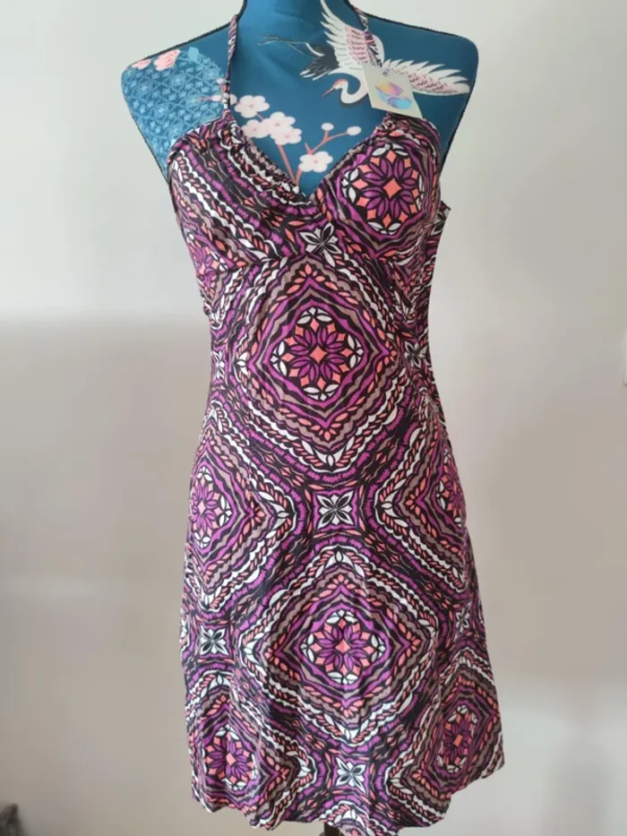 Robe d'été dos nu violette YK2 coton