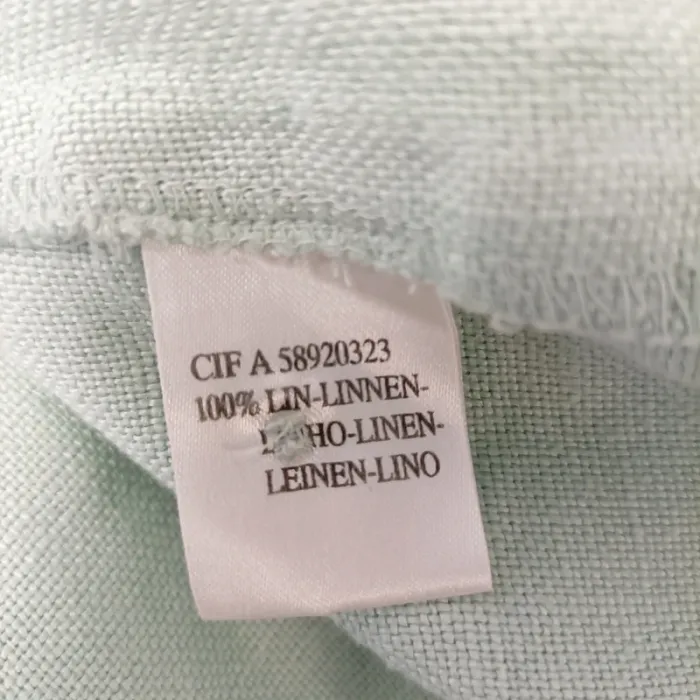 Chemise oversize Soft Grey 100% lin vert d’eau manches longues poches décontractée T40 estimée A1464 - photo numéro 10