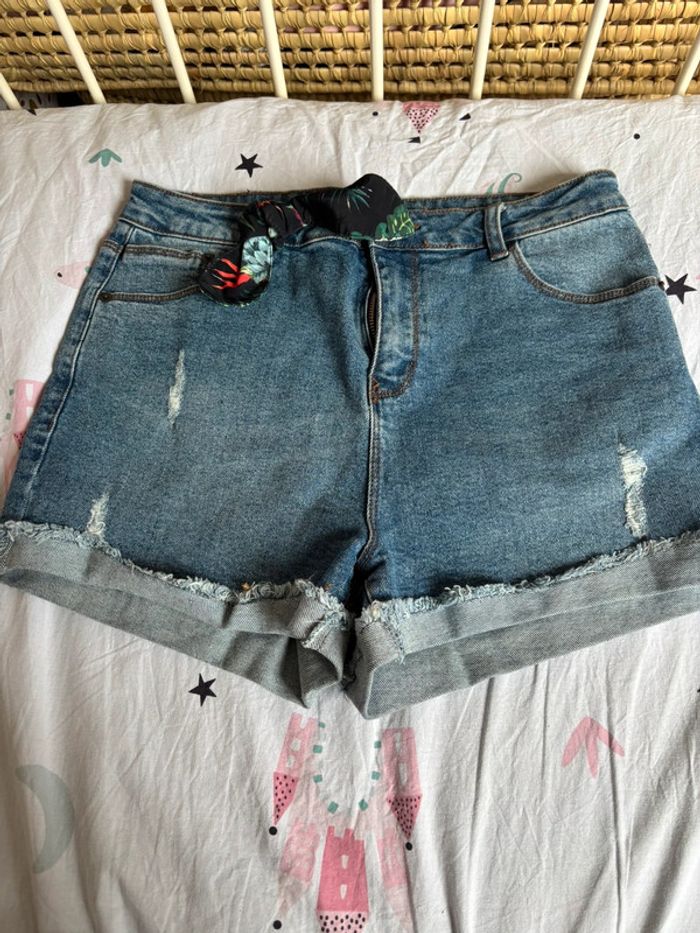 Short en jean taille haute 40