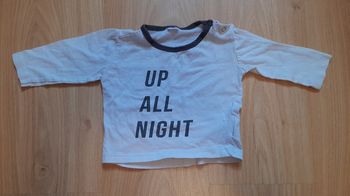 T-shirt up all night taille 6 mois