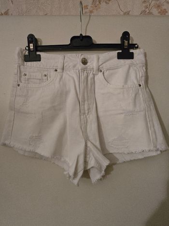 Short en jean blanc